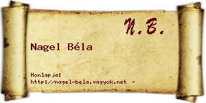 Nagel Béla névjegykártya